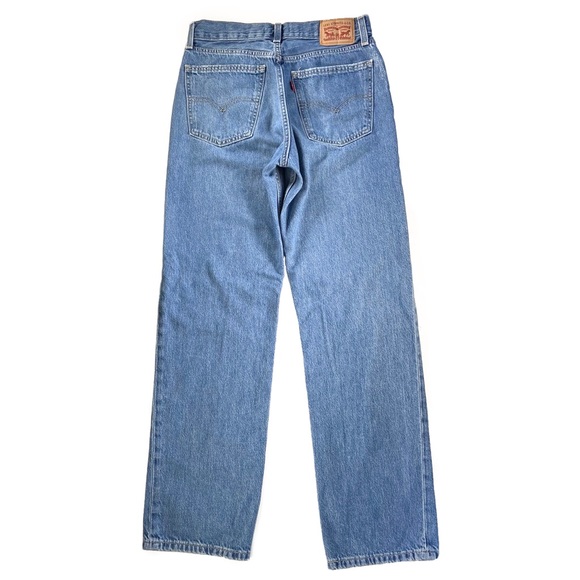 Levi’s Jeans Women’s Size 27 Low Pro Straight Distressed Medium Wash Blue Pants - Picture 5 of 13